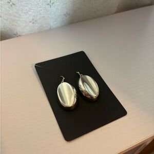 Vintage Silver Oval Earrings
